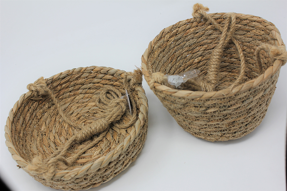 NATURAL HANGING ROPE BASKET 2PC